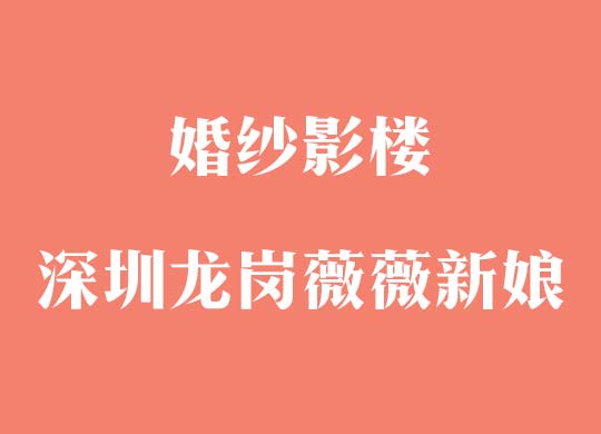 <b>婚纱影楼-深圳龙岗薇薇新娘</b>
